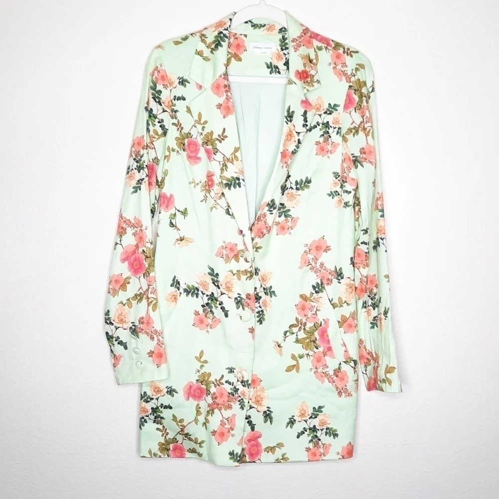 Revolve X Lovers & Friends Tea Rose Linen Blend Mini Dress Blazer S